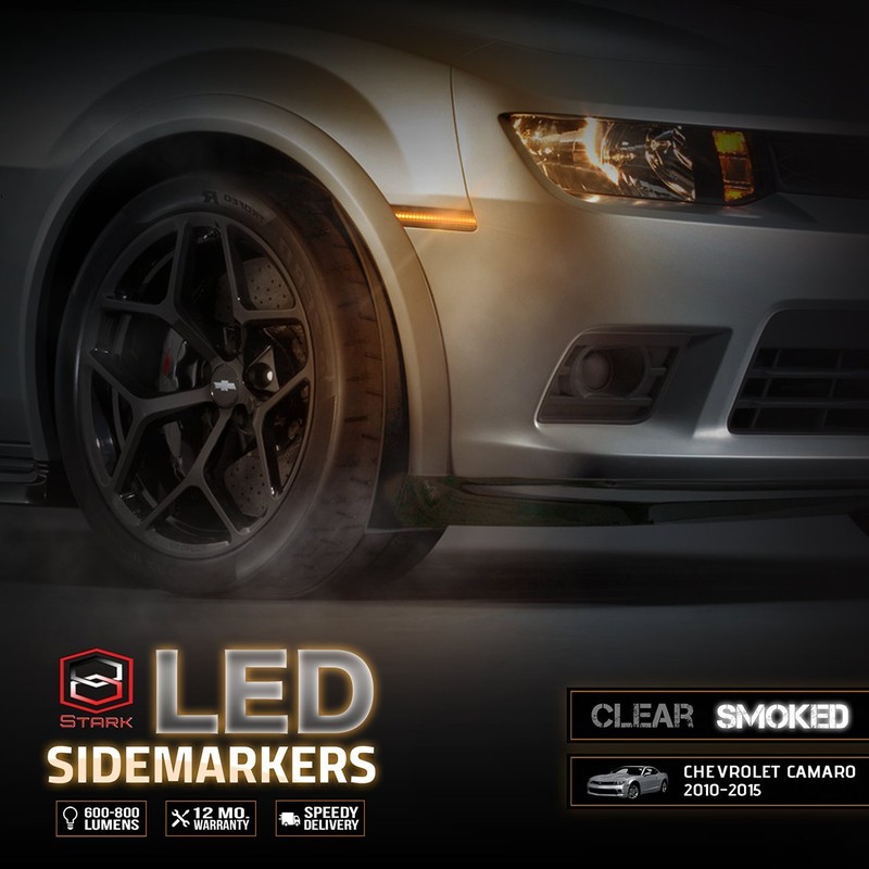 Front & Rear Side Markers - 2010-2015 Camaro - Smoke
