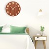 AUTVIVID Wall Clock, Continuous Second Hand, 3D Numbers, Silent, Wood