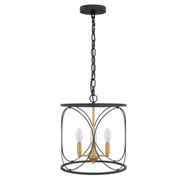 Aiwen Modern Pendant Light Fixture Kitchen Island 13.77 in 4 Light Black Pendant Lights with Cage Shade Farmhouse Vintage Ceiling Hanging Lighting for Dining Room Foyer E12
