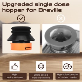 for Breville Single Dose Hopper with Silicone Bellows, Single Dose Hopper Compatible with Breville Barista Express, Breville Barista Pro, Breville Barista Touch, and Impress