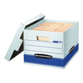 Bankers Box 00789 Quick/Stor Box, Ltr/Lgl, 12-Inch x15-Inch x10-Inch , 12/CT, White/Blue