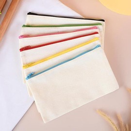 Color zipper fabric plain pouch / 컬러 지퍼 패브릭 무지 파우치