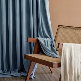 Lazzzy Blue Velvet Curtains Room Darkening Curtains 120 Inch Long Window Drapes for Bedroom Living Room Luxury Window Treatment 2 Panels Rod Pocket, W62 x L120