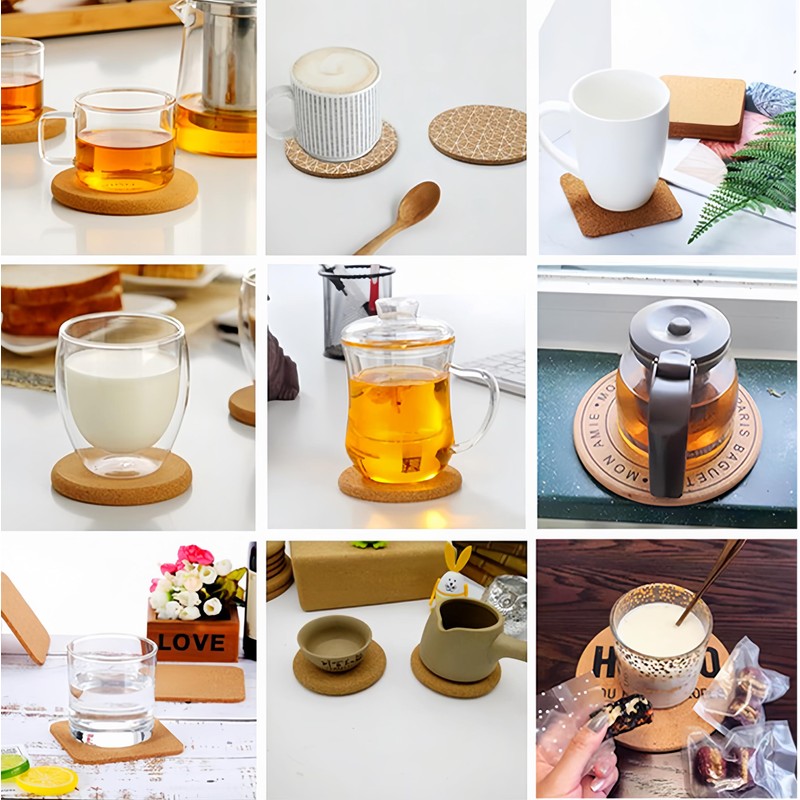 YIAGUN Table Mat Cork Diameter 19 cm 2er Set Cork