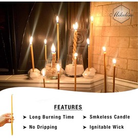 48 x Beeswax Candles 11" Handmade Tapers (Made in Canada) Burns More Than 2 Hours-Small in Diameter- but Wonderful Candles…