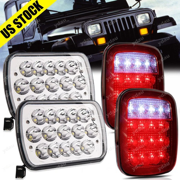 Unbranded For Jeep Wrangler YJ 87-95 7x6" LED Headlights Hi-Lo