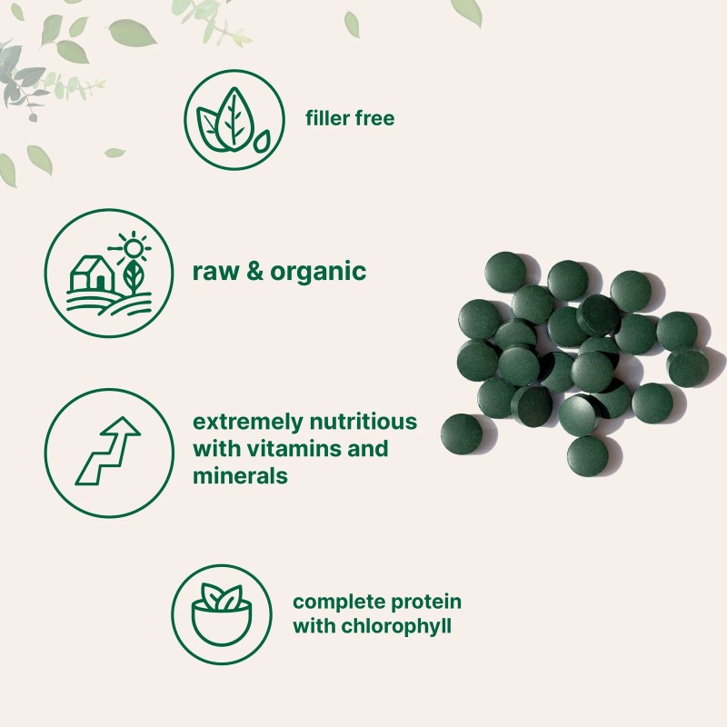 Micro Ingredients Organic Spirulina Supplement, 3000Mg Per Serving, 72