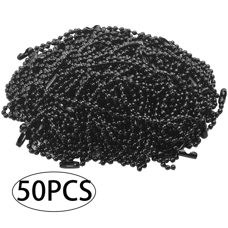 Ball Chain with Connector Silver 12cm (Black 50pc)