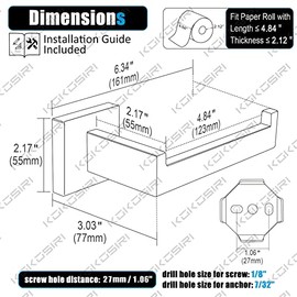 KOKOSIRI Toilet Paper Roll Holder Brushed Nickel Toilet Paper Holder Stainless Steel for Kitchen Bathroom Dispenser Wall Mounted, B2003BR