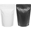 Ozchillon100pcs Black White Stand-Up Bags Matte Heat Seal Pouch Smell
