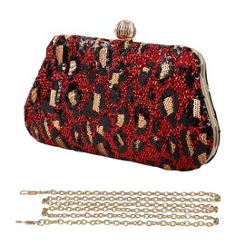 CORIOS Clutch Women's Luxury Evening Bag Glitter Handbag Shiny Shoulder Bag Elegant Shoulder Bag Purse Bag for Cocktail Party Evening Party Dance Party Birthday, red, Elegant, shiny