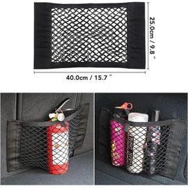 2Pcs Car Stretchable Storage,Universal Mesh Cargo Net Wall Sticker Organizer Pouch Bag Storage Mesh Net for Car Trunk (40CM)