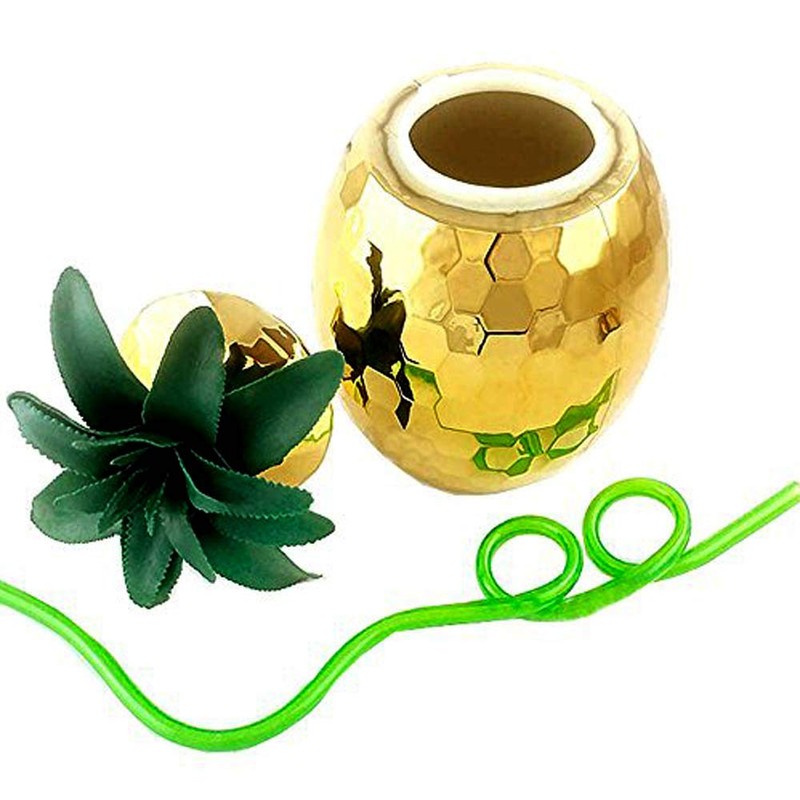 BARCONIC Gold Pineapple Disco Novelty Cup - 28 ounce
