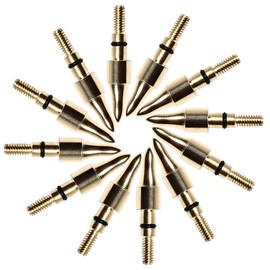 TOPARCHERY 12/24 pcs Broadheads 100 Grain Steel Screw-in Arrowhead Arrow Tips Golden Archery Hunting Practice Arrows (12 X)
