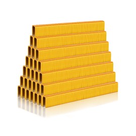 7500 Counts 18 Gauge 1/4 Inch Narrow Crown Staples Gold Staples Galvanized Finish Staples for Pneumatic, Electric Stapler/brad Nailer (1/2 x 1/4 Inch)
