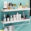 Halyuhn Bathroom Shelves, 15.7in Tempered Glass Shelf with Towel Bar
