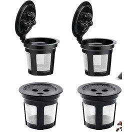 4 Reusable Refillable K Cup Coffee Filter Pods for Ninja Dual Brew Coffee Maker