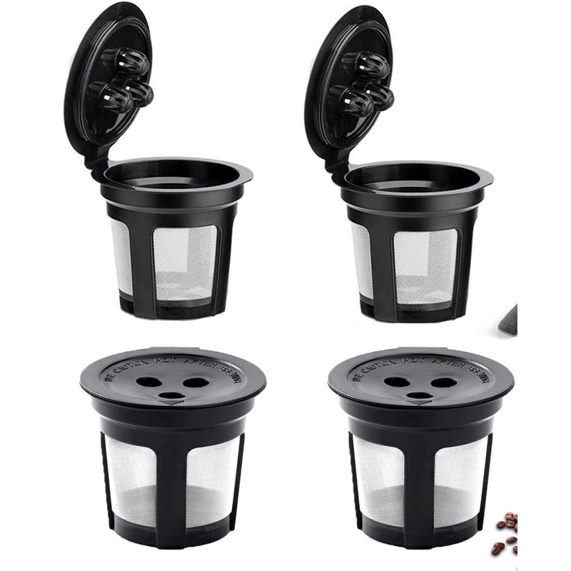 4 Reusable Refillable K Cup Coffee Filter Pods for Ninja