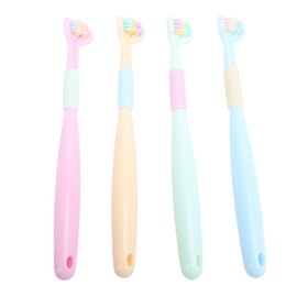 4pcs Three Sided Toothbrush Soft Bristles Three Head Teeth Cleaner Efficient Cleaning Autism Sensory Toothbrush for Adults and Kids