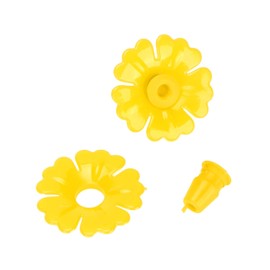 Hummingbird Feeder Flowers Set Replacement Parts Hanging Bird Feeding Ports (Yellow)