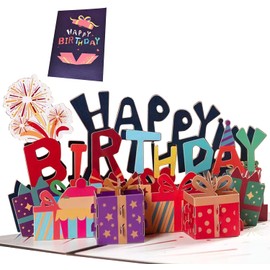 LELEVTXP Birthday Pop Up Card Tear Resistant Greeting Card Stereoscopic Carnival Card for Male Female Mother Boy Girl