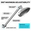 Hoozivt Stainless Steel Adjustable Shower Extension Arm, 12 In, Chrome