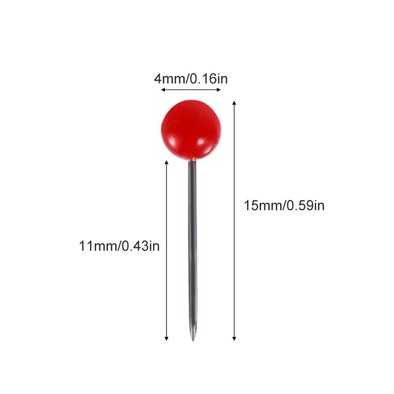 Pack of 1000 push pins, round head pins, map nails,