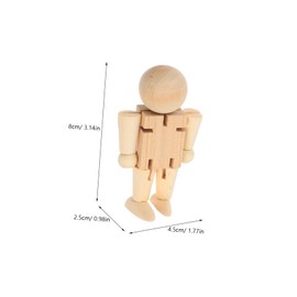 Operitacx Blank Wooden Figure Craft Kit 4pcs Drawing Robot Decor for Decorative Paintings Toy Set