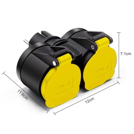 RAVPHICS RAVPHICS Doppelstecker fr Steckdose Au?en, Doppelsteckdose Wasserdicht IP4 Aussensteckdose Mehrfachsteckdose Steckdosenadapter fr Au?en