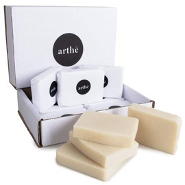 KIT 4 JABON ARTESANAL ARROZ Y CONCHA NACAR EN BARRA