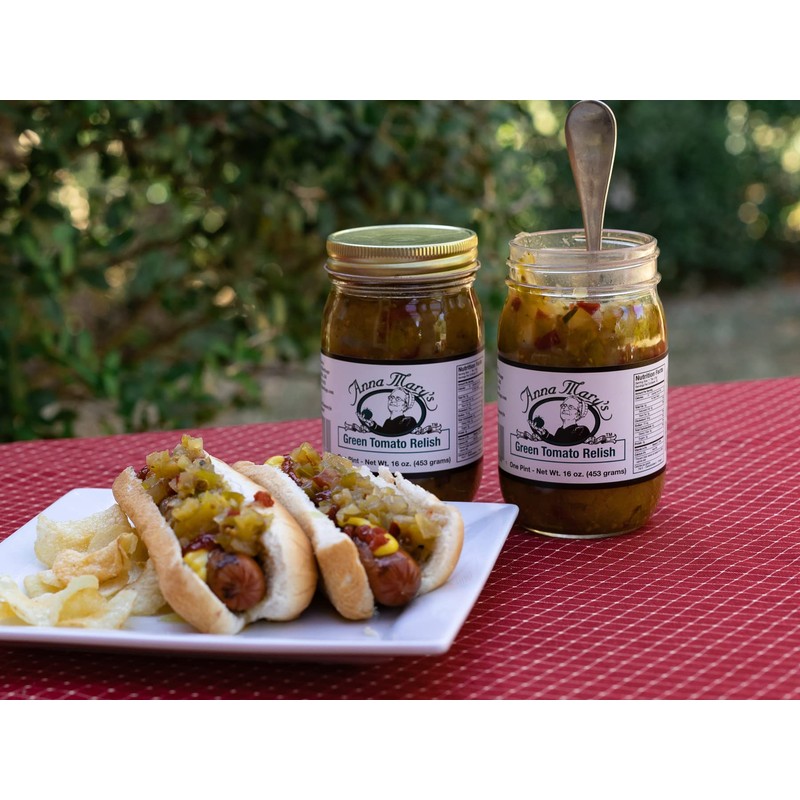Anna Mary's HOT Green Tomato Relish, 16 oz (2 pack)