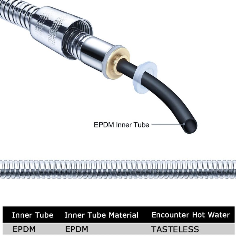 2M Anti-Kink Shower Hose - 304 Stainless Steel Extra Long