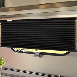 RVINGPRO RV Blinds for Camper Windows, Camper Replacement Blinds, Privacy Protection, RV Window Shades for RV, Camper, Travel Trailer, Black (14" W x 24" L)