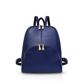NICOLE & DORIS Women Backpack PU Leather Daypack Elegant Rucksack for Ladies Waterproof College Schoolbag Casual School Shoulder Bag Blue