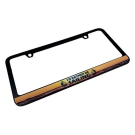 Black DC Frame- I'd Rather Be Sailing, with Sunset on Black License Plate Frame