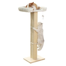 Cat Scratching Post with Large Window Perch, 47-Inch Tall Sisal Cat Tree