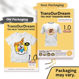 TransOurDream Clear Background Heat Transfer Paper for Light T Shirts Iron on Transfers for Light Fabric Printable Heat Transfer Vinyl (AU-L1-10)
