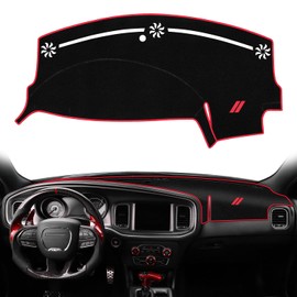 REMOCH Dash Cover for Dodge Charger Accessories 2011-2022 2023 Dashboard Cover Mat Sunshade No Glare UV Rays Protector Nonslip Interior Pad (Red)
