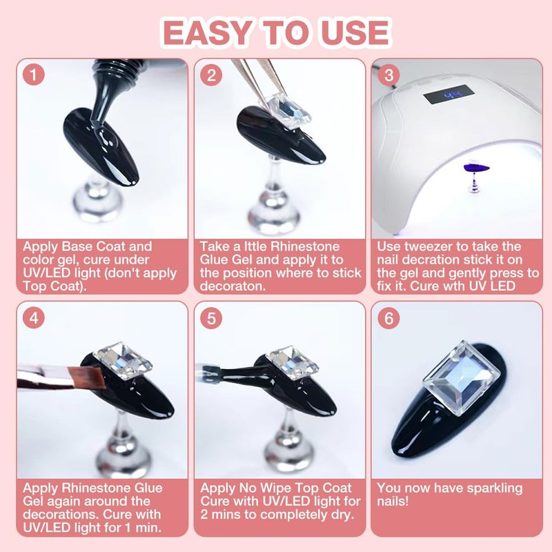 LOPHE Colla Strass Unghie, Colla per Gel Unghie, per Nail