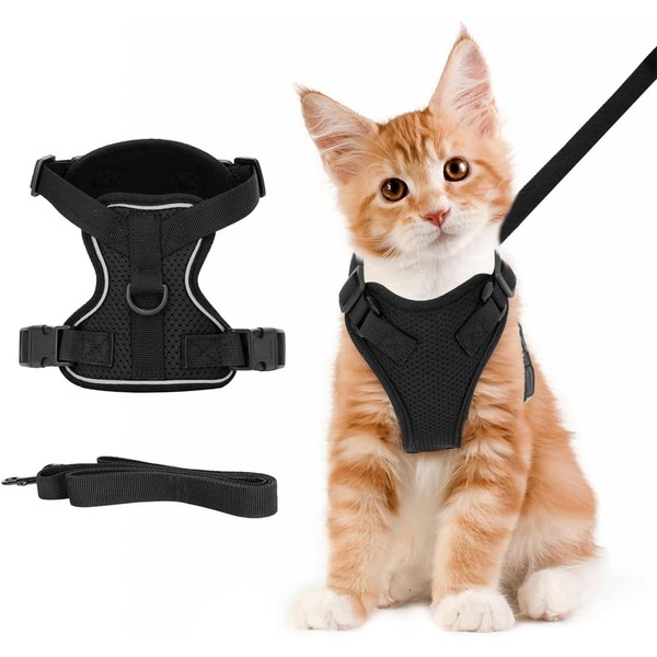 Comfortable cat harness with lead, breathable air mesh, suitable for