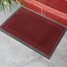 YK DECOR Outdoor Rubber Doormat Heavy Duty Shoes Scraper Floor Door Mat for Porch Garage High Traffic Non Slip Entrance Rug Low Profile Non Skid Doormats Home Decor (30x18, Color-D)