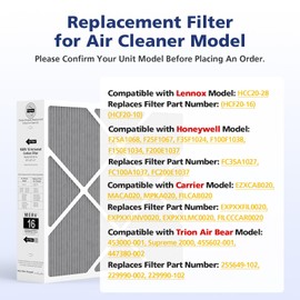 1 Pack 20x25x5 MERV 16 Air Filter, Compatible with Lennox HCC20-28 MERV 16 Furnace Filter for HVAC System, Part Number HCF20-16, HCF20-10