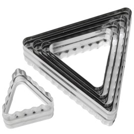 Ateco Jelly Triangle Cookie Cutter Set Fluted & Plain Edges - Double Sided White