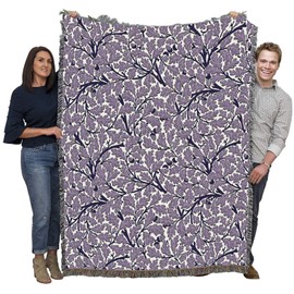 Pure Country Weavers William Morris Oak Tree Purple Blanket - Arts & Crafts - Gift Tapestry Throw Woven from Cotton - Made in The USA (72x54)