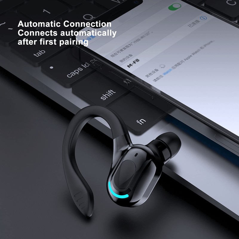 Single-Ear Bluetooth Headset, Wireless Waterproof IPX4 Earbuds, Support Calls, Wake-up