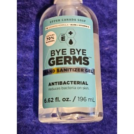 Upper Canada Soap Bye Bye Germs Antibacterial Hand Sanitizer Gel Aloe Vitamin E  6.62 fl oz