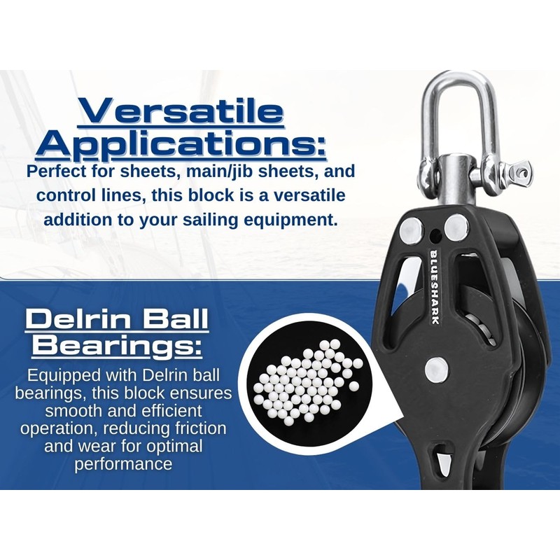 Sailboat blocks Aluminum 38mm Single 2252