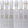4 Sheets French Stripe Line Nail Stickers with Gold Silver