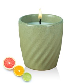 Scented Candle – Bauton Milling Fresh Citrus Candle 12 oz – Long-Lasting Soy Wax Blend Spring Candles for Home - Olive Dusk Green