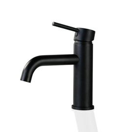 SATICO Matt Black Bathroom Faucet Single Handle Deck Mount Centerset Bathroom Faucet 1 Hole Basin Vanity Faucet, F40119MB